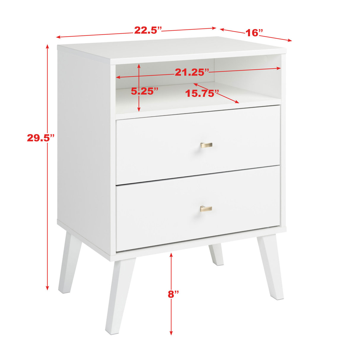 Mercury Row® Alyssa 29.5'' Tall 2 Drawer Nightstand & Reviews Wayfair